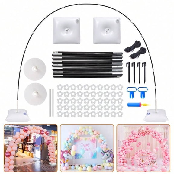 Adjustable Balloon Arch Kit (9FT Height & 10FT Width) - Frame with Base for Wedding, Baby Shower, Birthday, Garden Arbor & Photo Backdrop