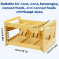 thumbnail image 1 of Adjustable Bamboo Can Organizer Rack, Two Tier FIFO Dispenser, Modern Countertop Storage, Anti Shedding, 1 of 8