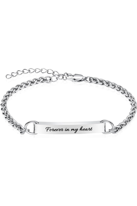 Adjustable Bar Shape Link Cremation Bracelet for Ashes for Men Women Stainless Steel Urn Link Bracelets Memorial Jewelry Keepsake Ashes Bracelet