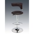thumbnail image 1 of Adjustable Bar Stool in Dark Brown Polyurethane Seat  with chrome base, 1 of 1