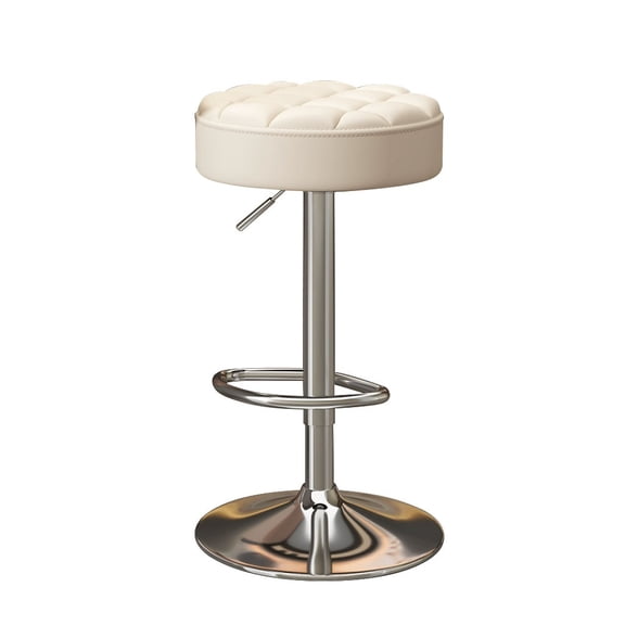 Adjustable Bar Stools,Backless Kitchen Counter Height Chair for Dining Room,Round Leather Seat Cushion 360° Swivel Island Breakfast Stool
