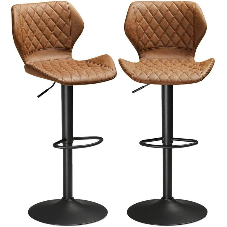 Swivel bar 2024 stools leather seat