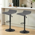thumbnail image 1 of Adjustable Bar Stools Set of 2, Modern Swivel PU Leather Airlift Barstools, Backless Kitchen Counter Height Bar Chair for Dining Room, 1 of 9