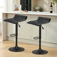 thumbnail image 1 of Adjustable Bar Stools Set of 2, Modern Swivel PU Leather Airlift Barstools, Backless Kitchen Counter Height Bar Chair for Dining Room, 1 of 8