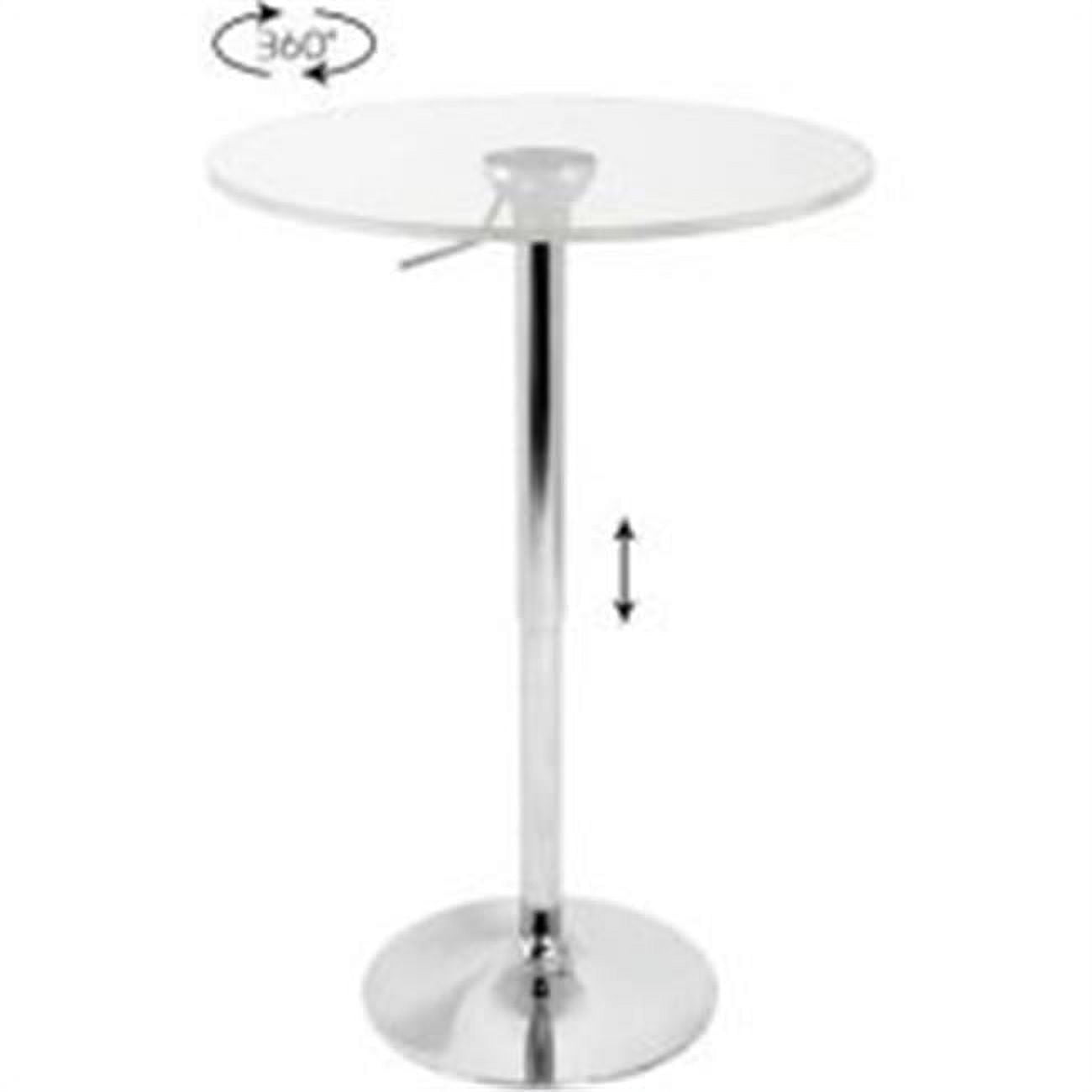 Adjustable Bar Table with Clear Top Clear Acrylic