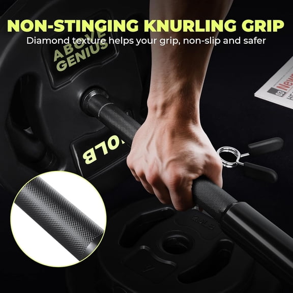 Adjustable Barbell Weight Set 45 LB with Iron Plates for Home Gym Strength Training