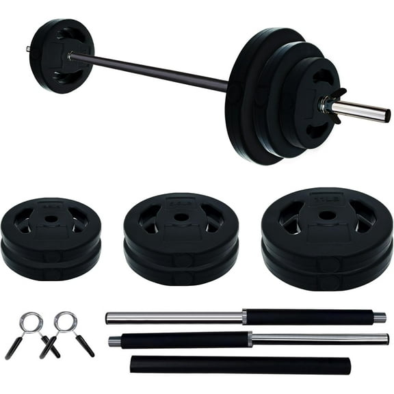 Adjustable Barbell Weight Set, Adjustable Free Weights for Home and Gym Workout,Black