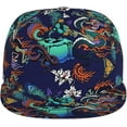 Adjustable Baseball Cap Chinese Japanese Dragon Snapback Hats Flat Brim