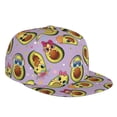 thumbnail image 1 of Adjustable Baseball Cap, Cute Avocado Flower Purple Flat Bill Trucker Flat Brim Hats Dad Hat for Men Women - Snapback Hat Adjustable Size, 1 of 7