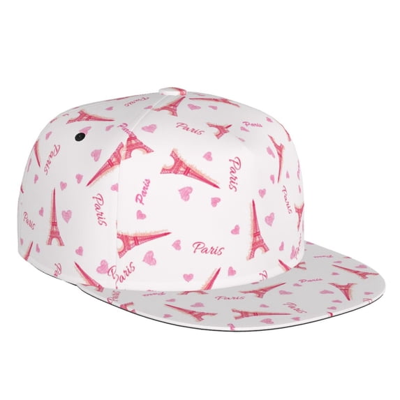 Adjustable Baseball Cap, Eiffel Tower Dreamy Flat Bill Trucker Flat Brim Hats Dad Hat for Men Women - Snapback Hat Adjustable Size