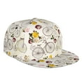 Adjustable Baseball Cap, Floral Bicycle Wedding Theme Flat Bill Trucker