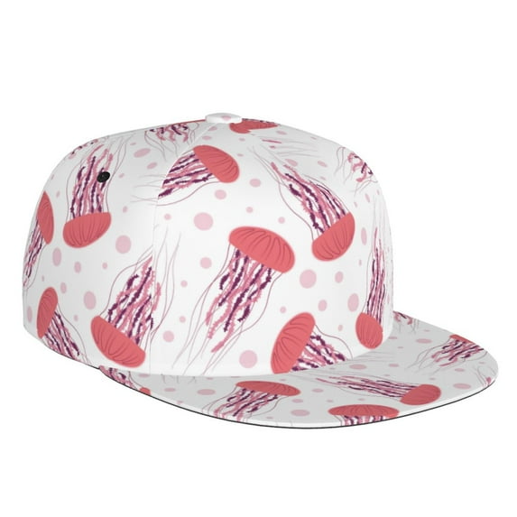 Adjustable Baseball Cap, Jellyfish Bubble Flat Bill Trucker Flat Brim Hats Dad Hat for Men Women - Snapback Hat Adjustable Size