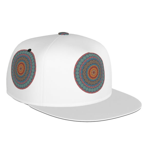 Adjustable Baseball Cap, Mandala (3) Flat Bill Trucker Flat Brim Hats Dad Hat for Men Women - Snapback Hat Adjustable Size