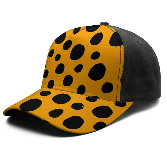 Adjustable Baseball Cap, Spliced Print Trucker Hat for Men & Women, Breathable Cotton Blend, Animal, Leopard Print
