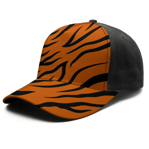 Adjustable Baseball Cap, Spliced Print Trucker Hat for Men & Women, Breathable Cotton Blend, Animal, Leopard Print