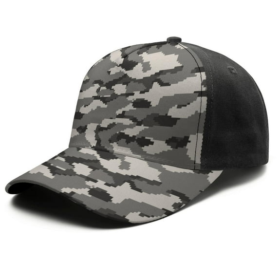 Adjustable Baseball Cap, Spliced Print Trucker Hat for Men & Women, Breathable Cotton Blend, Camouflage Print