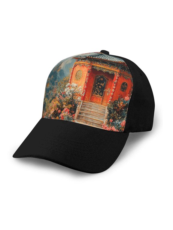 Adjustable Baseball Cap Trucker Hat Fashion Snapback Dad Hats , Chinoiserie Temple Chinese