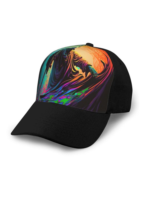 Adjustable Baseball Cap Trucker Hat Fashion Snapback Dad Hats , Dark Grim Reaper Psychedelic Death B2b8ef93