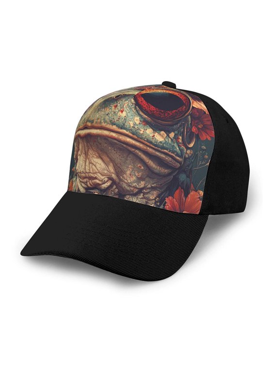 Adjustable Baseball Cap Trucker Hat Fashion Snapback Dad Hats , Frog Hippie Skull Funny