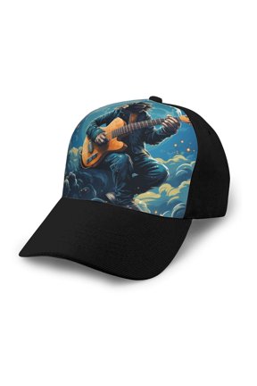 Adjustable Baseball Cap Trucker Hat Fashion Snapback Dad Hats , Monkey Playing Guitar Starry