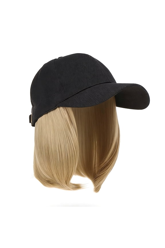 Adjustable Baseball Cap Wig 6-Inch Short Straight Hairpiece Synthetic Hat Wig For Everyday Outings