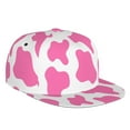 thumbnail image 1 of Adjustable Baseball Cap, cow pink print 90s 00s style Flat Bill Trucker Flat Brim Hats Dad Hat for Men Women - Snapback Hat Adjustable Size, 1 of 7