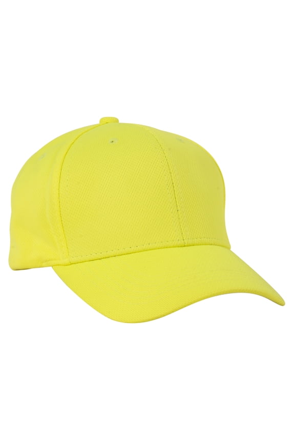 Adjustable Baseball Cap w/ Hook and Loop Tab - Neon Yellow