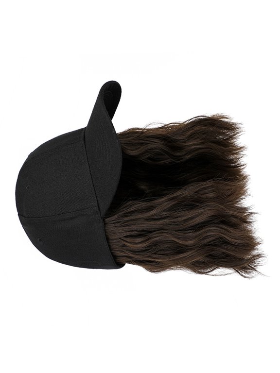 Adjustable Baseball Cap with Curly Hair for Women Girl Cosplay Costume Bob Hair Beret Hat Hair Styling Cap