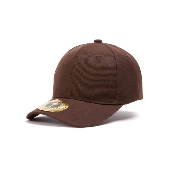 Adjustable Baseball Structured Cap Hat, Brown
