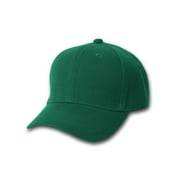 Adjustable Baseball Structured Cap Hat, Forest Green