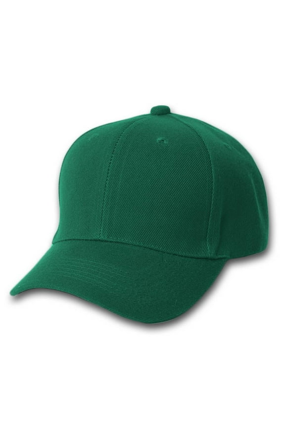 Adjustable Baseball Structured Cap Hat, Forest Green