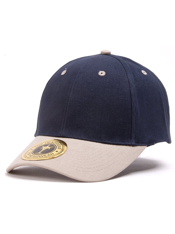 Adjustable Baseball Structured Cap Hat,Navy Khaki