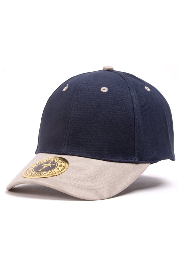 Adjustable Baseball Structured Cap Hat,Navy Khaki