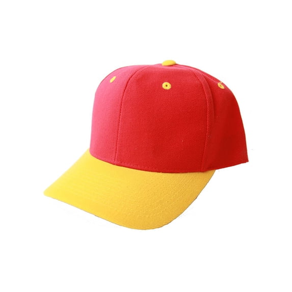 Adjustable Baseball Structured Cap Hat, Red Gold