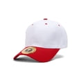 thumbnail image 1 of Adjustable Baseball Structured Cap Hat, White Red, 1 of 2