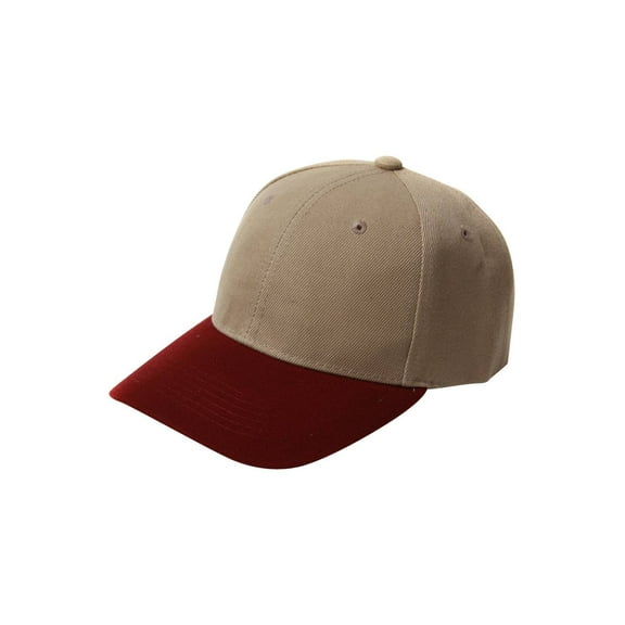 Adjustable Baseball Structured Cap Hat,Tan Maroon