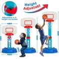 thumbnail image 1 of Adjustable Mini Basketball Hoop for Kids 1-5 Years, Indoor Outdoor Toy with 3 Balls - Blue, 1 of 6