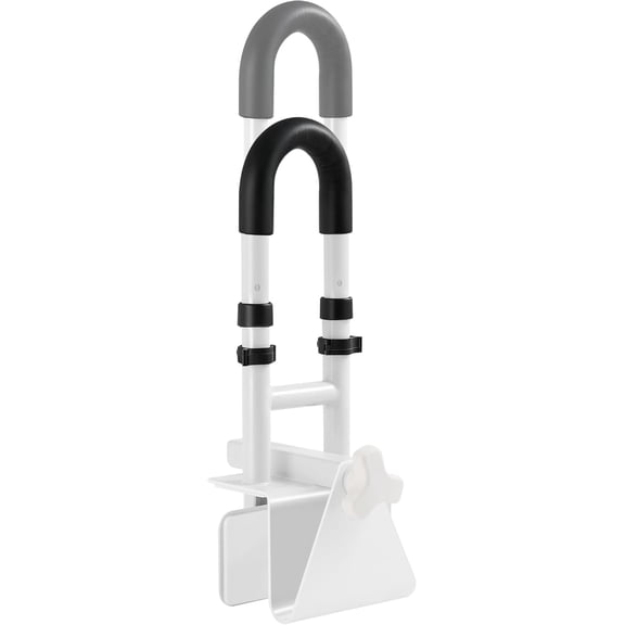 Adjustable Bathtub Grab Bar for Seniors - 3-Level Height Adjustment (13.7"-15.7"), Fits Tub Walls 3"-7", Safety Rail for Elderly & Disabled, Non-Slip Handle for Bathtub,Supports 300 lbs