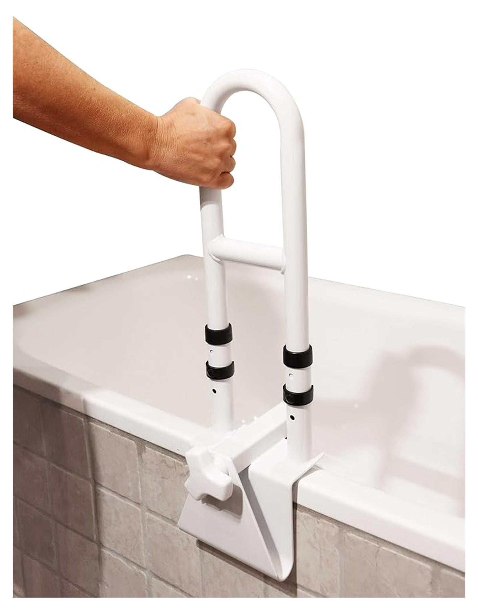 Adjustable Bathtub Safety Rail, Shower Grab Bar Handle for Seniors ...