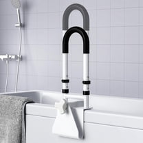 Adjustable Bathtub Safety Rail: Shower Grab Bar Handle for Seniors, Elderly, Disabled, Fits 3.1 to 6.7 Inch Tub Walls, Bathroom Safety Bars with Non-Slip Grip, Supports 300 lbs