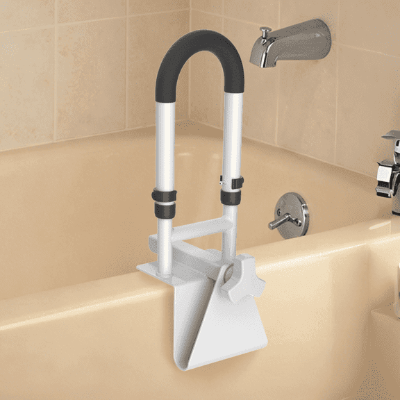 Adjustable Bathtub Safety Rail - Heavy Duty Anti-Slip Shower Grab Bars for Elderly, Fits 3" to 6.5" Tub Walls, Supports up to 300lbs