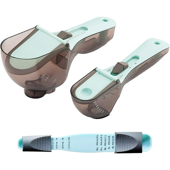 Adjustable Battery-free Baking Measuring Spoon, Adjustable Measuring Cup, Adjustable Magnetic Measuring Spoon Set for Baking, Cooking, Coffee