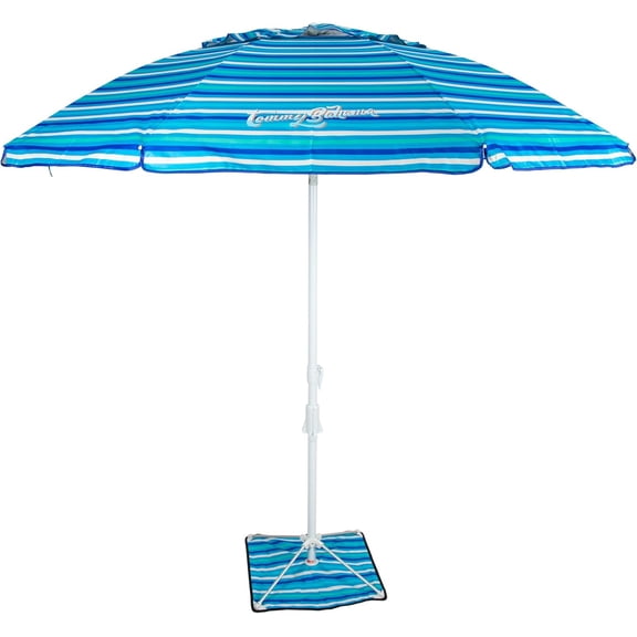 Adjustable Beach Umbrella Base System with Sand Anchor and Carrying Bag, SPF 50+ Protection Portable Outdoor Market Umbrella