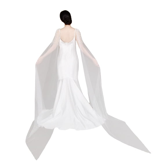 Adjustable Beaded Tulle Bridal Shoulder Covering For Reception Cocktail Dresses