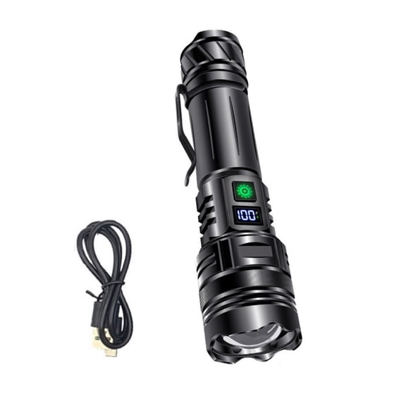 Adjustable Beam Flashlight with Digital Charging Display Small Aluminum Adjustable Lighting Modes for Emergencies Use