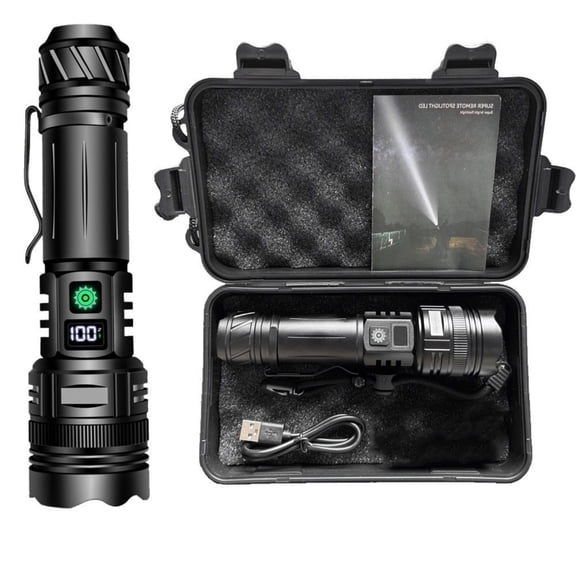 Adjustable Beam Flashlight with Digital Charging Display Small Aluminum Adjustable Lighting Modes for Emergencies Use