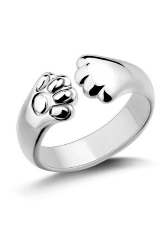 Bear Paw Ring Adjustable Opening Animal Rings for Women and Men European American Alloy Band Fashion Jewelry Gold