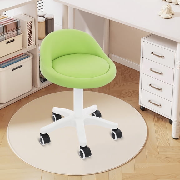 Adjustable Beauty Salon Chair Rolling Stool Rolling Stool with Low Backrest