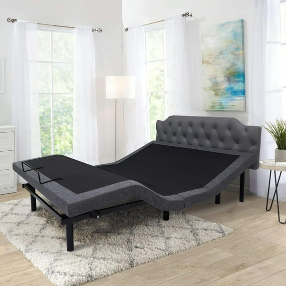 Adjustable Bed Base, Queen Size, Adjustable Bed Frame with Dual Massage, Head and Foot Incline, Wireless Remote, USB Ports, Zero Gravity/Programmable Memory/Anti-Snore Mode & Led Nightlight