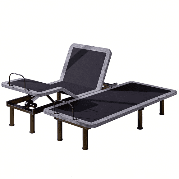 Adjustable Bed Base Split King Massage Bed Frame Dual Head & Foot Headrest Lift Electric with Wireless Remote, 0 Gravity, Anti-Snore, Under Bed LED, USB Ports,12" Adjustable Legs